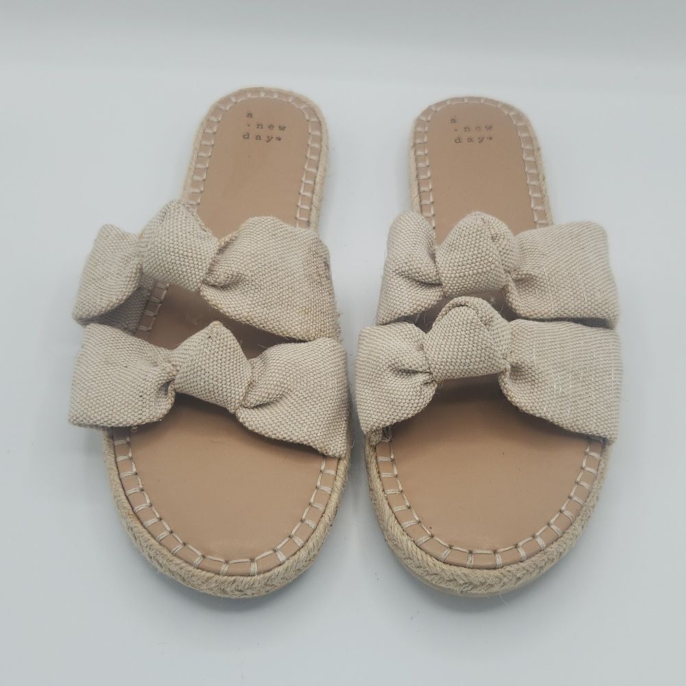 A NEW DAY Women's Miriam Double Knotted Espadrille Slide Sandals